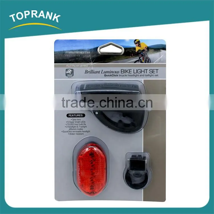 5 LED super bright bicycle taillight headlight waterproof bike light set
