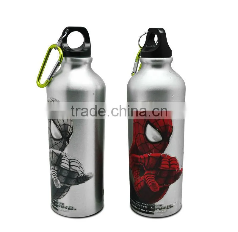Cold color changing Aluminum Bottle Spiderman