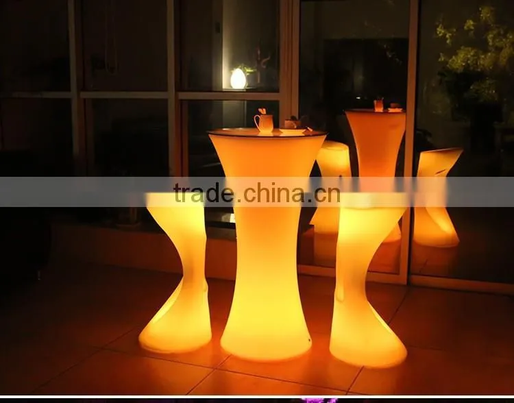 Chargeable Remote Control Party Supplies Festive Decorative Cocktail Table Cordless Led Lighted Illuminated Tables For Events