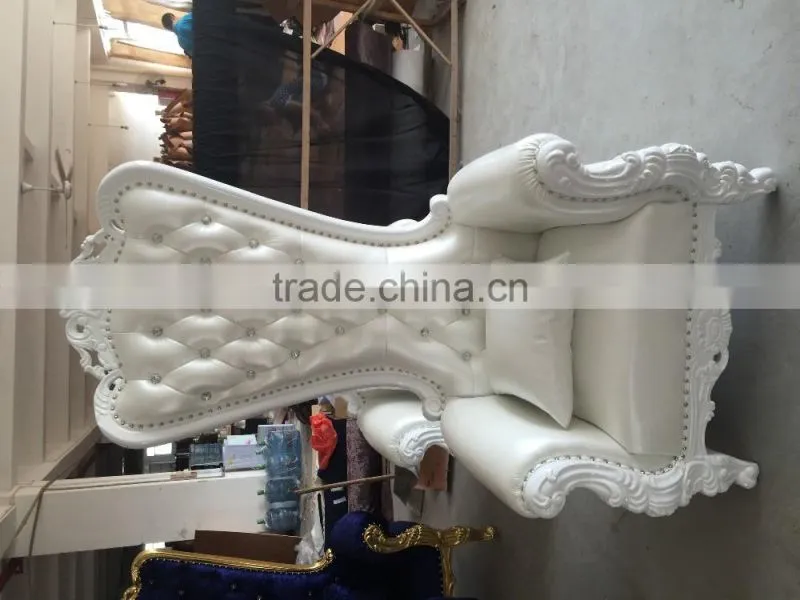 YM01 neoclassic luxury high back decoration leisure chair gold/white leather wedding chair hotel photo studio shop window chair