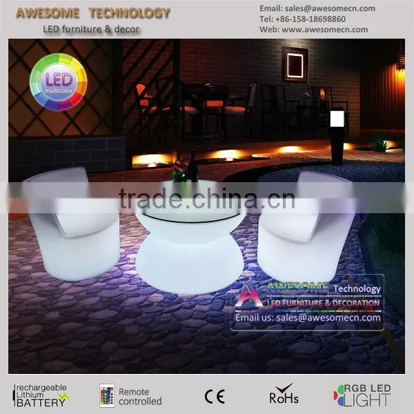 round shape LED casino lighted table