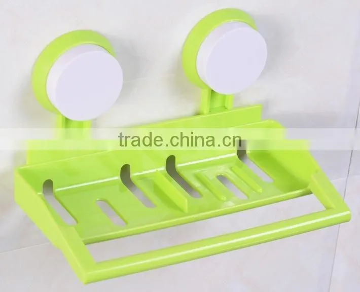 Vacuum suction cup kitchen and bathroom plastic multifunction shelf/holder/soap frame/towel rack