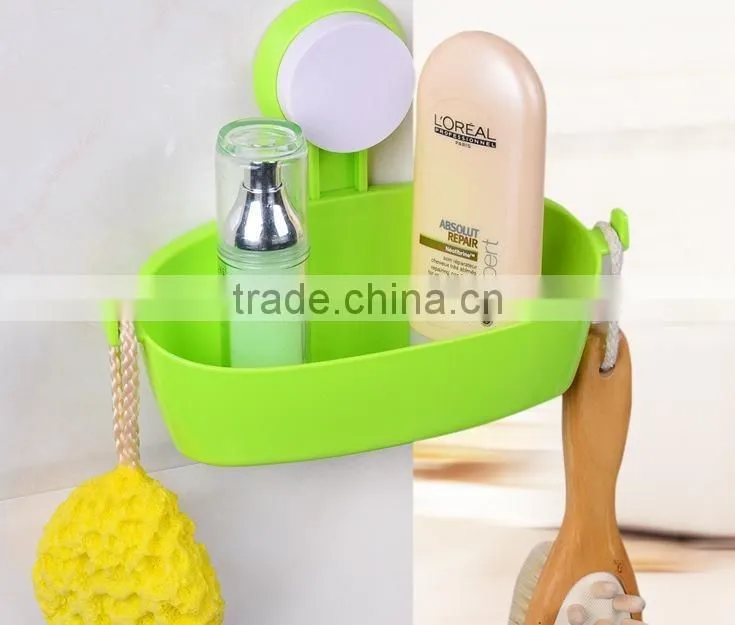 Vacuum suction cup bathroom and kitchen plastic shelf/holder