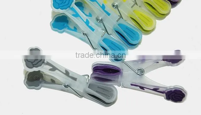 Best selling decorated multifunctional plastic high quality clothes peg