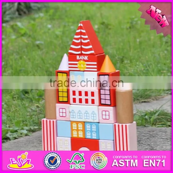 2017 new design 25 pieces educational toys wooden toddler building blocks W13A124
