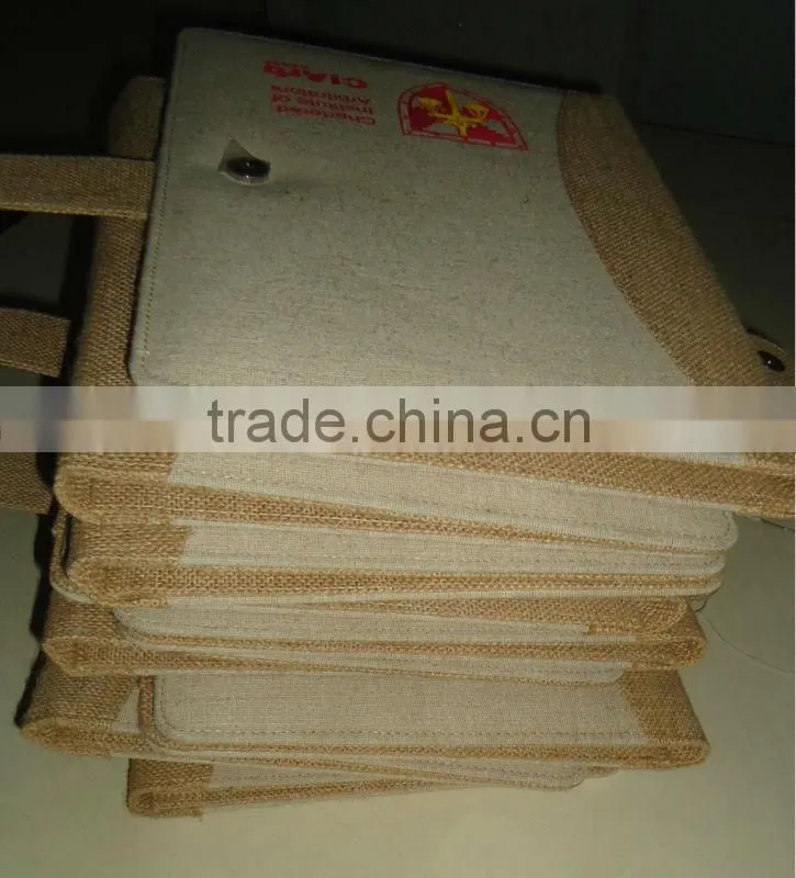 Conference folder - made from eco fabric Juco & Jute - Hiquality organizer