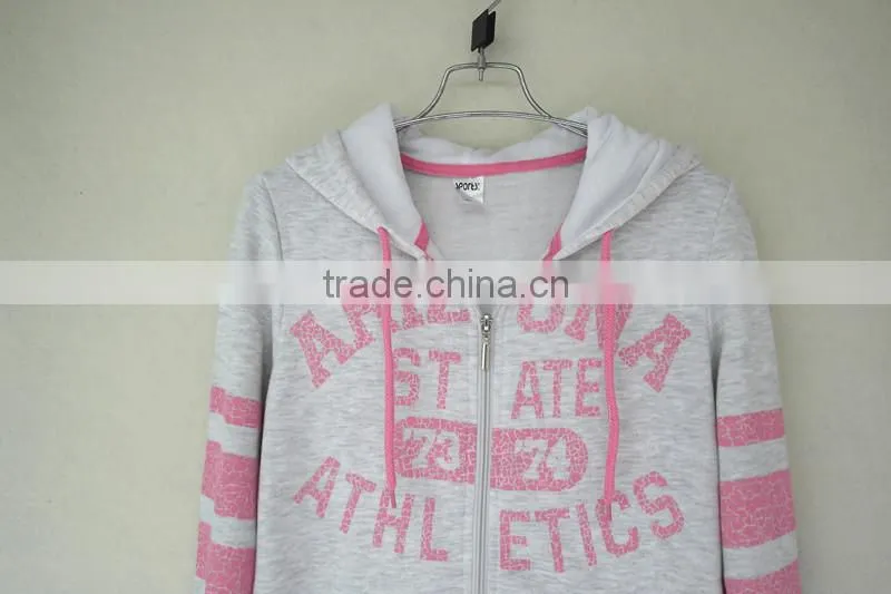 Women's hoody zipper-up jacket,Sport Jacket with hoodies,fleece jacket/sweater,crack print jacket