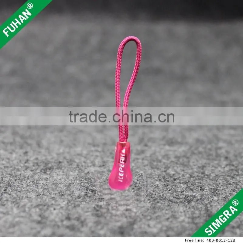 Pink Color Embossed Zipper Puller and Slider for Bag