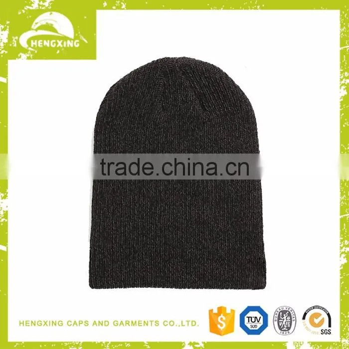 Slouch Beanie Winter Hat Custom Label Beanie Hat/ Studs Long Knitted Pattern Color Blend Knitted Beanie Hats