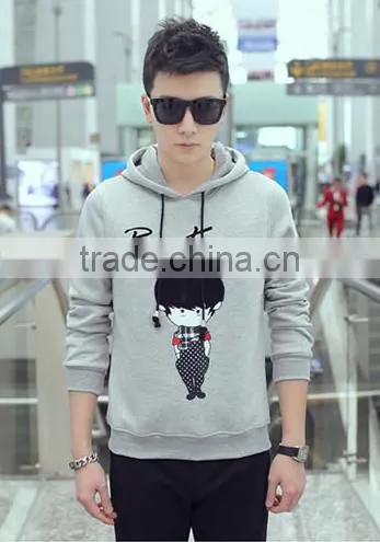 china clothing manufacturers oem custom 100% cotton long sleeve printed pullover hoodie without pockets
