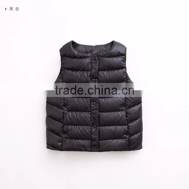 factory suppliers children's vests & custom fashion girls winter padded waistcoats