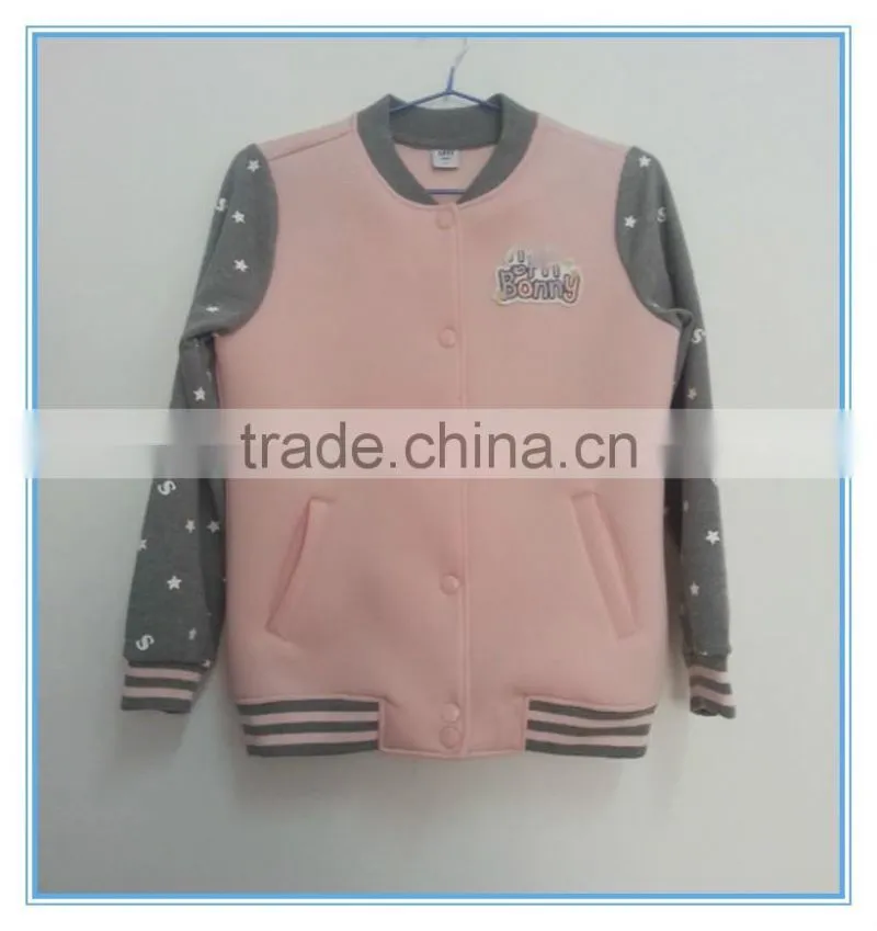 Wholesale children girls polyester baseball jackets girls long sleeve clothes sports jackets