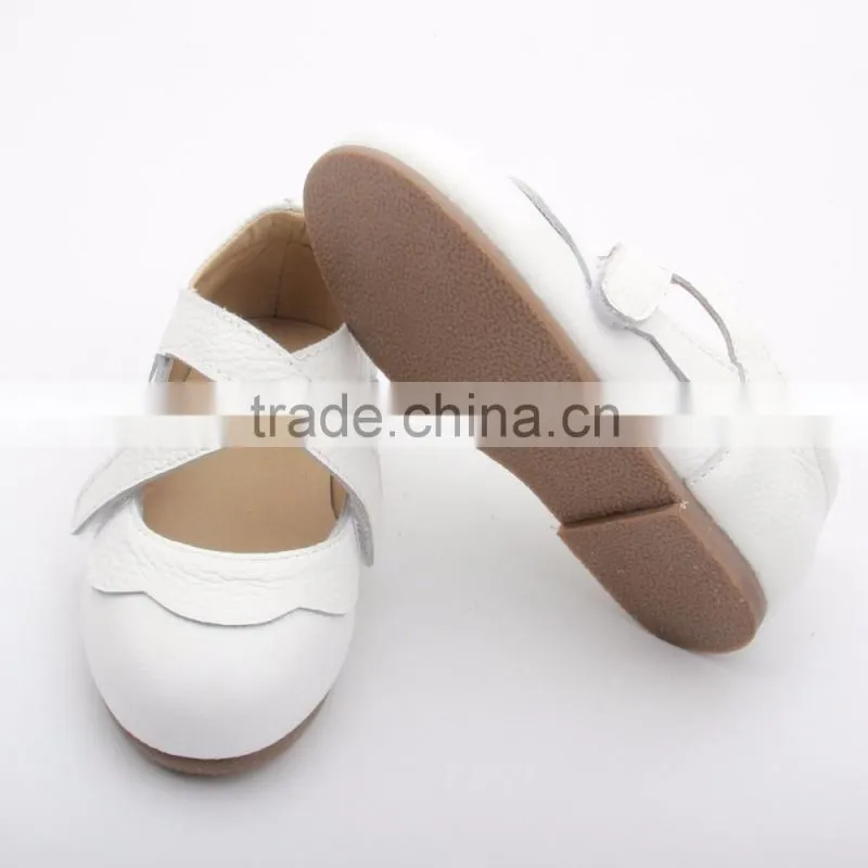 Plain white leather baby mary jane shoes girls dress shoes