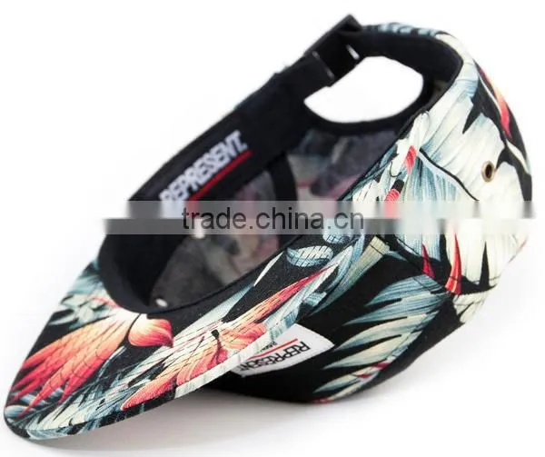 Red Mapel leaf custom 5 panel flat sports cap