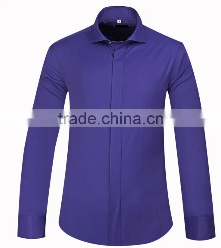 2017 new style solid color mens shirt long sleeve