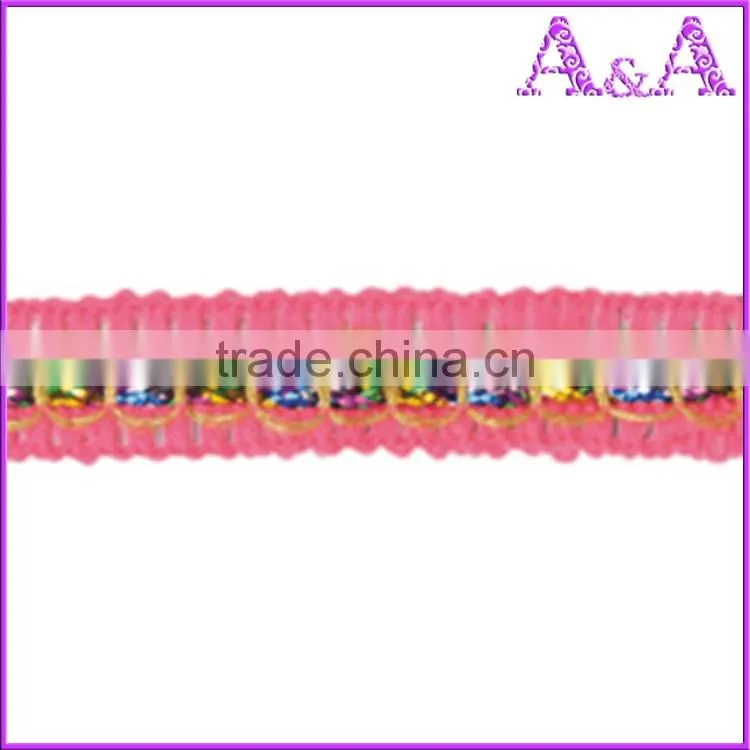 Wholesale new style sequin ribbon flowers lace trim of decorative trim