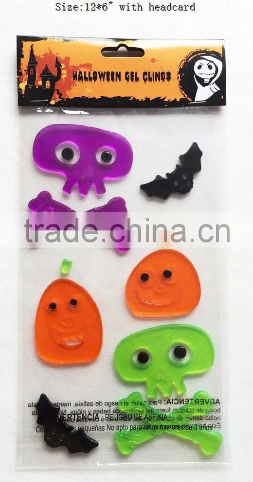 Reindeer Santa Claus gel window decoration sticky jelly Halloween window sticker home decoration