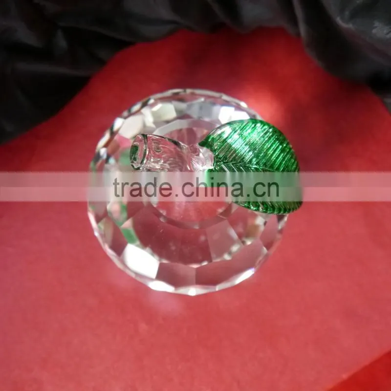 high quality quality crystal clear colour apple model for wedding gift
