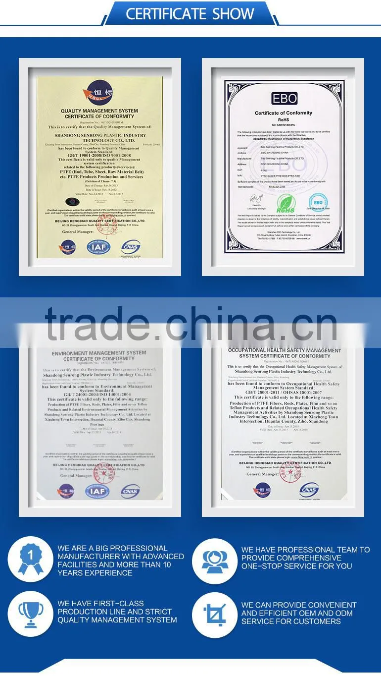 100% virgin white color PTFE film
