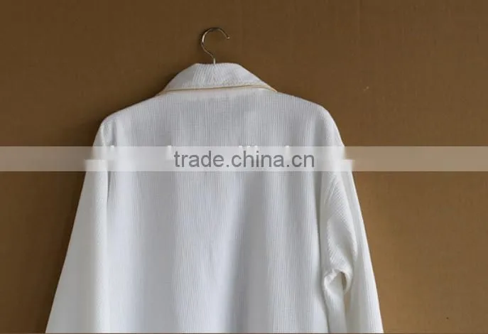 100 Cotton White Adult Waffle Bathrobe For Hotel