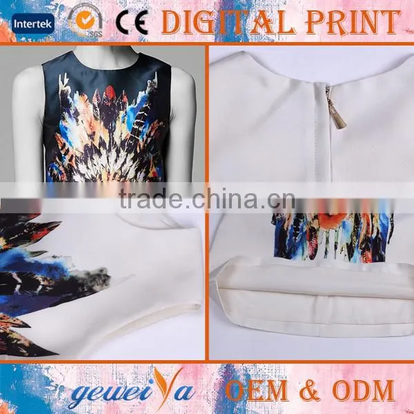 OEM Custom Sleeveless Dress Digital Printed Clothes