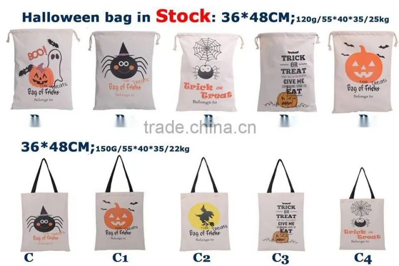 Wholesale personalised Christmas canvas Santa sack with drawing in stock