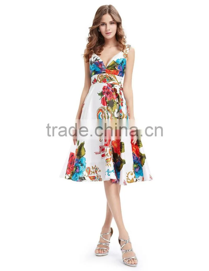 Wholesale Lady Fashion Sleeveless Floral Printed Halter Dresses Womens Backless Designs Satin Midi Dress