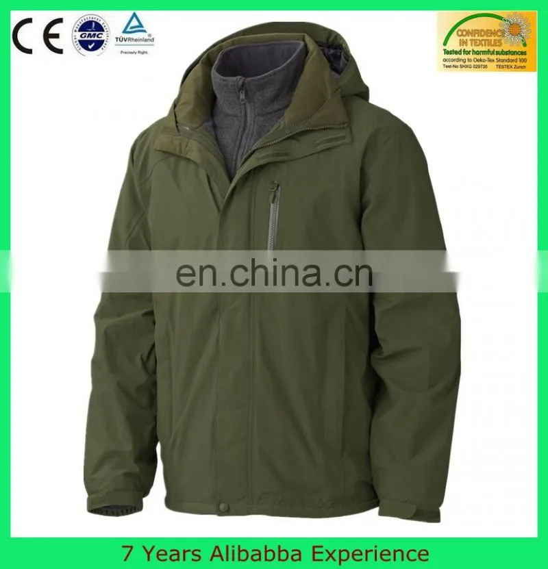 New men outdoor adventure waterproof winter 3 in 1 jacket - 7 Years Alibaba Experience