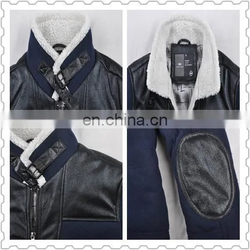 2017 latest design mens handsome padded pu leather jacket motrocycle