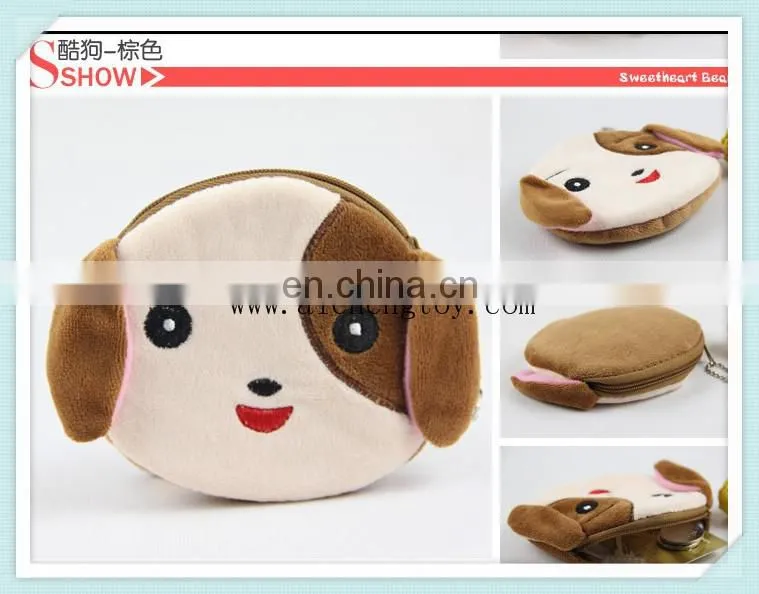 factory custom fashion style dog plush wallet bag