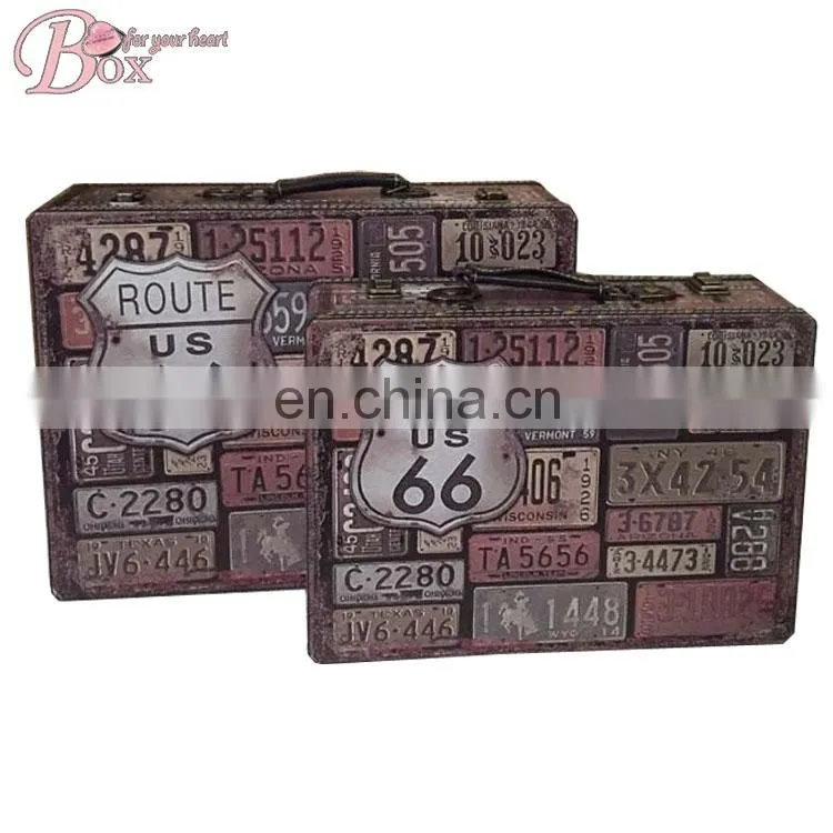 Children Cardboard Paper Suitcase with PU Handle