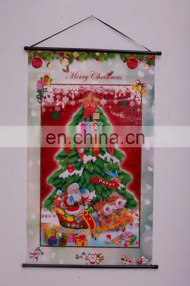 Cheap customized 3D christmas pvc hanging sticker