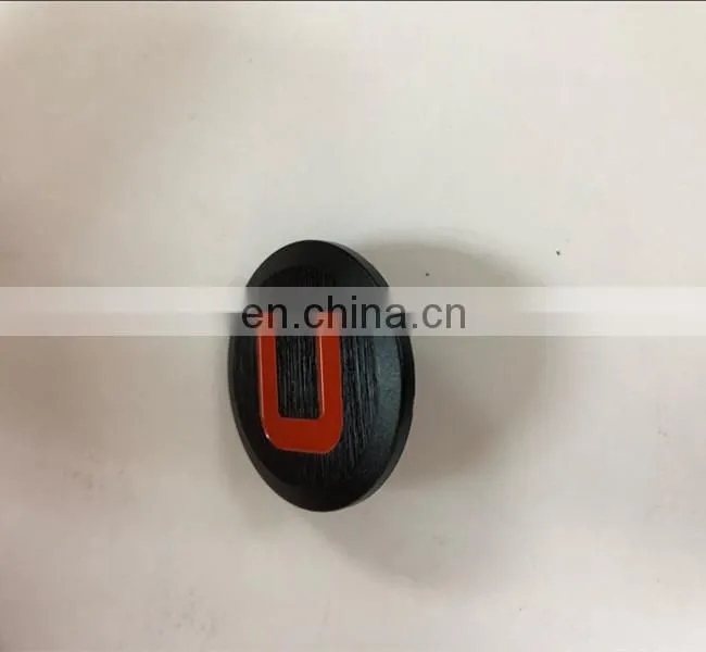 High quality aluminum brushed recessed logo label with red color filled