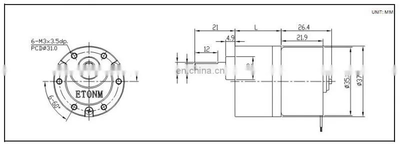 37mm 24v dc brushless motor with speed control for hair dryer