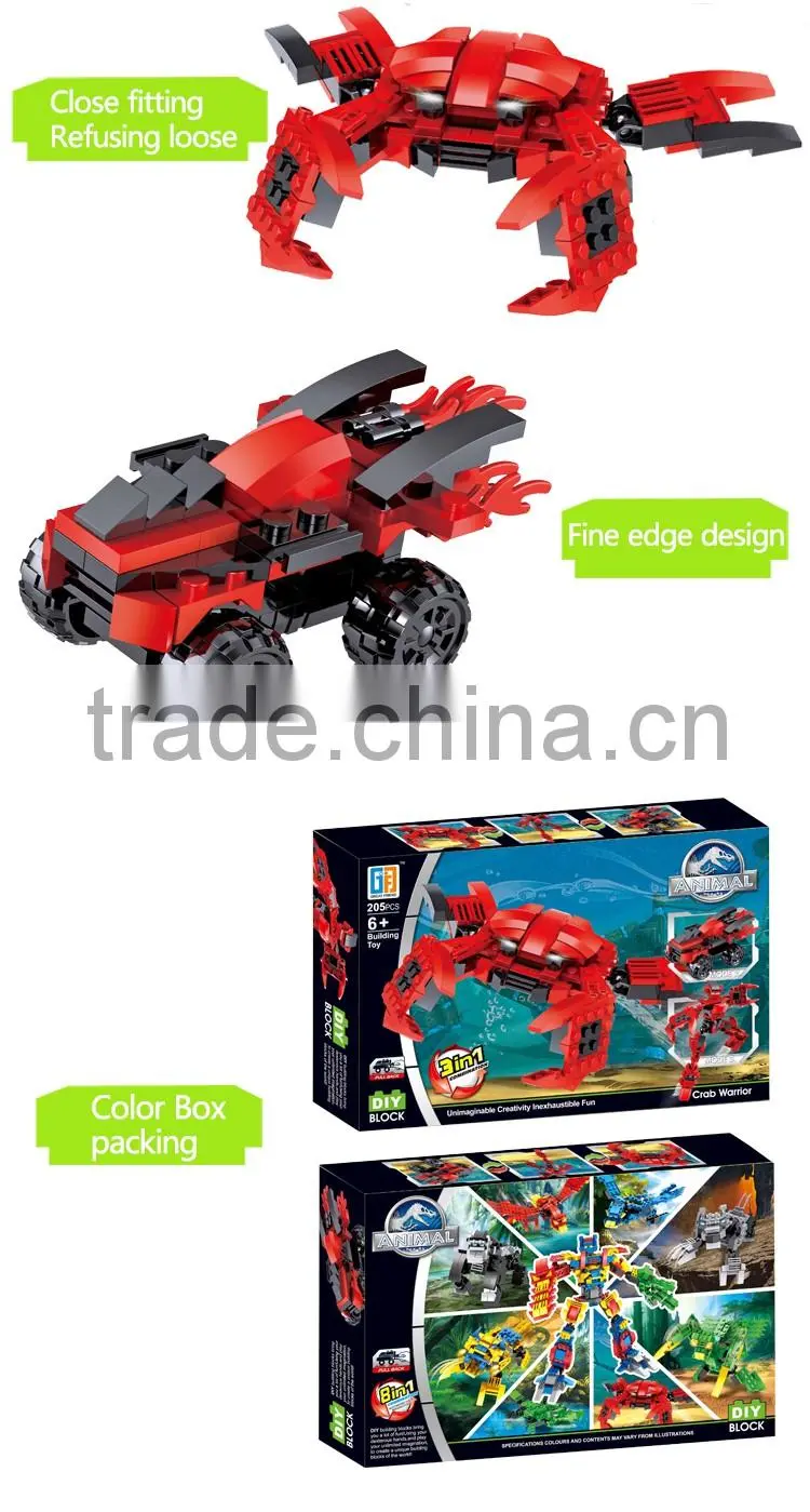 2016 new type deformation warrior building block series robot for promotion