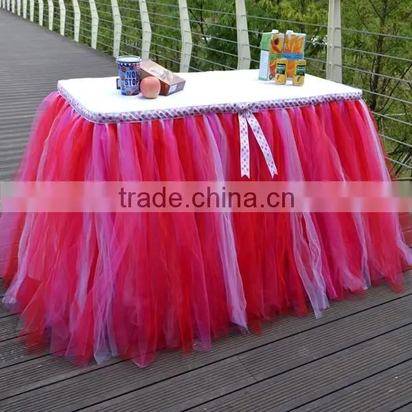 Romantic Wedding Party Birthday Supply Dessert Station Tutu Tulle Table Skirt Cover SD103