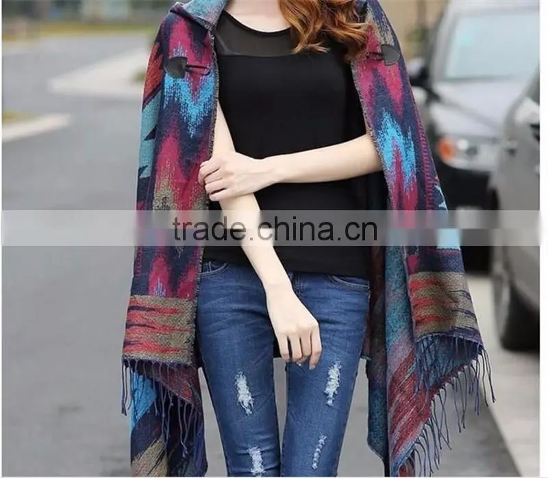 2016 ladies women Fashion hooded Blanket scarf shawl