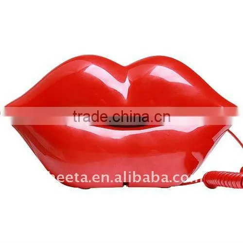 lip shape corded cartoon telephoen with funny and fancy phone