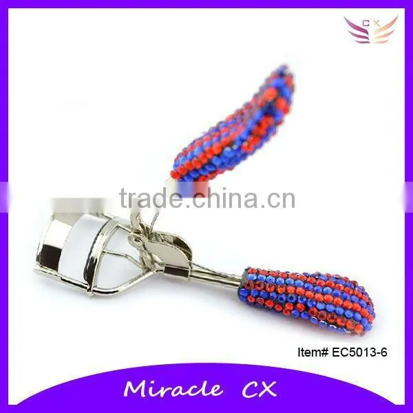 With rhinestones colored glitter handle eyelash curler