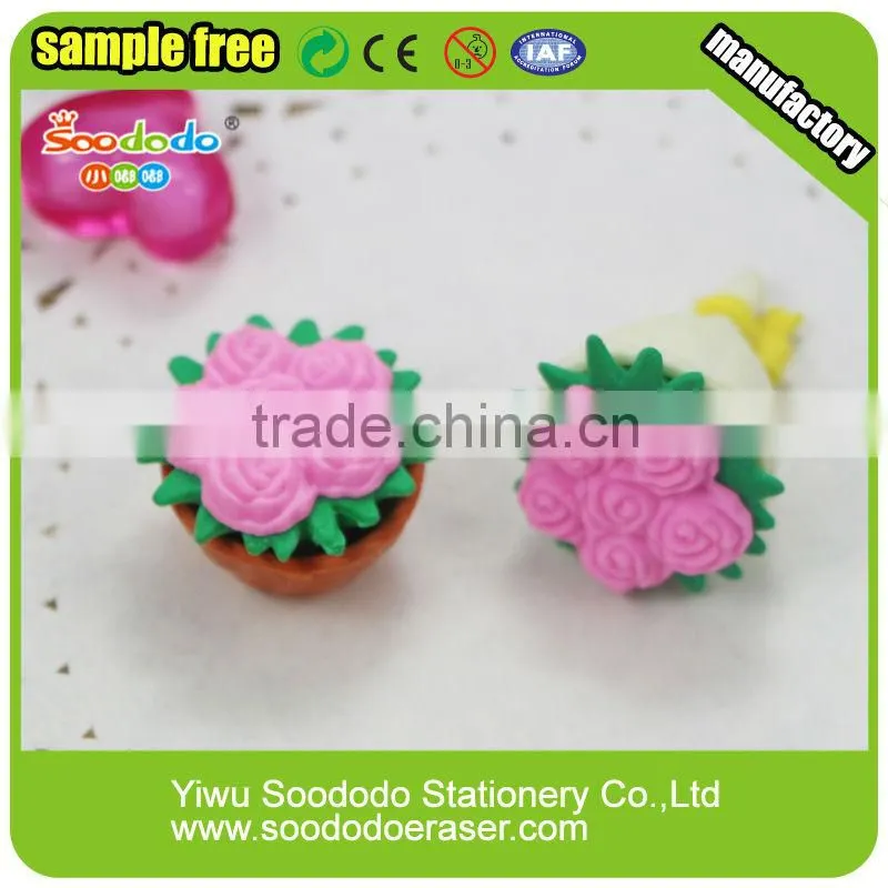 Pretty Flower shaped Puzzle Rubber Eraser for girl