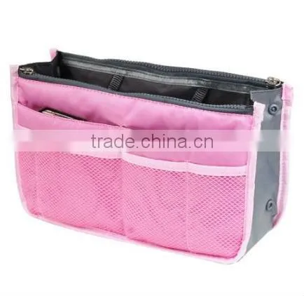 Travel multiple pockets easily move and rotate nylon cosmetic bag