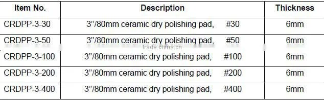 Ceramic Diamond dry Polishing Pad/Dry for concrete
