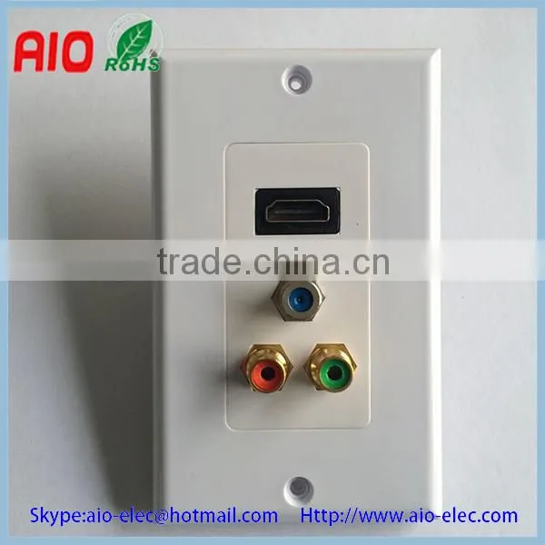 2 Port White 2.5 Ghz Standard High-Performance F type Connector Wall Plate