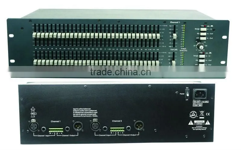 Dual 31-Band Audio Graphic Equalizer EQ-3102 with Tunable High-pass Filter
