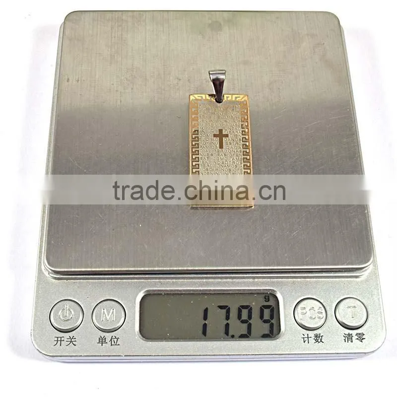 Engrave custom 316L Steel Crossing Men Fashion Pendant Style Tag Pendant