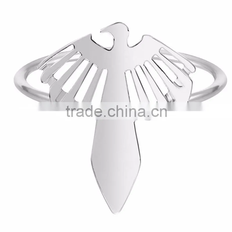 Good Quality Jewelry Accessories Eagle Shape Gold Siver Ring For Men Wear