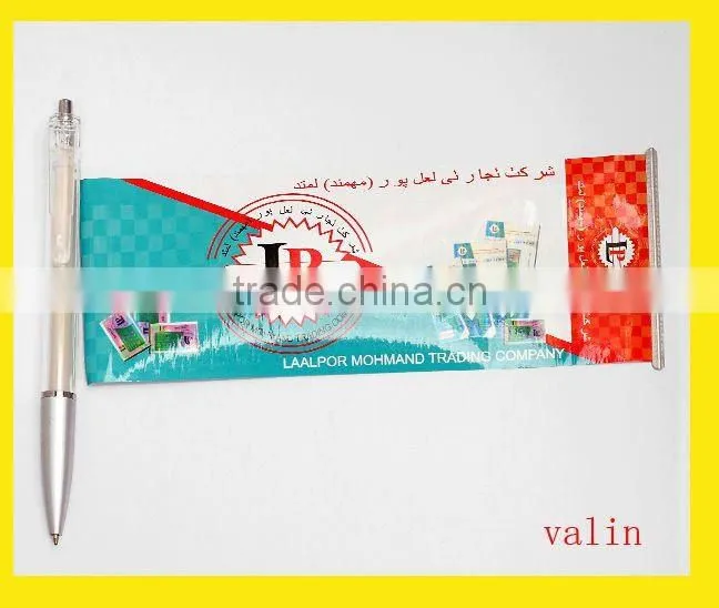 Click Banner pen,scroll ball pen,flag pen for promotion