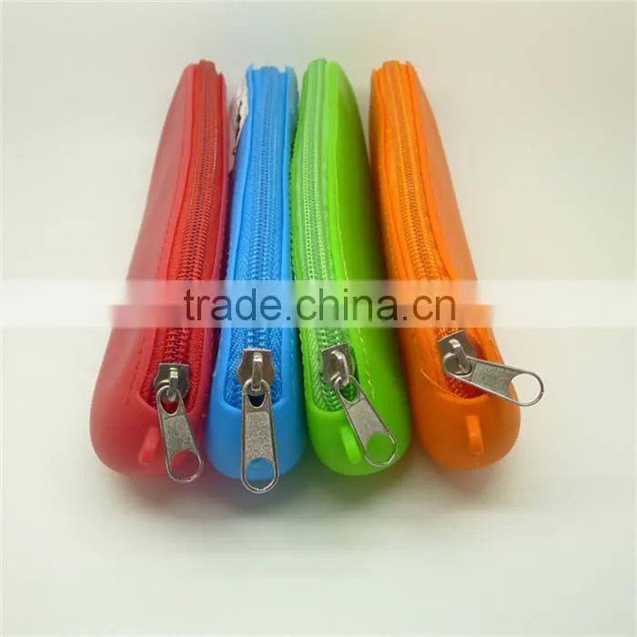 Candy Color Waterproof Rectangle Shape Silicone Rubber Coin Holder Purses for Makeup silicone Bag