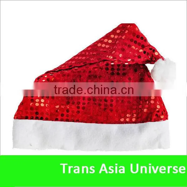 High Quality Custom sequin fabric christmas hat