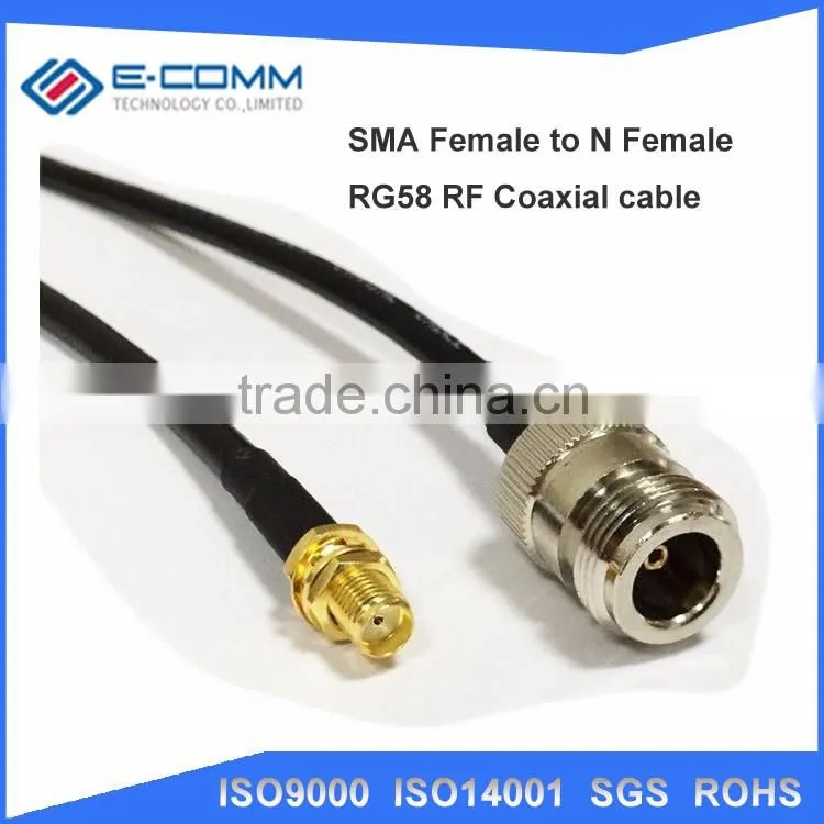 High Quality N female to SMA female nut bulkhead RG58 jumper pigtail cable 50cm